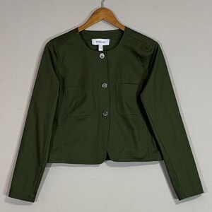 NEW Derek Lam 10 Crosby Olive Green Cropped Jacket Blazer Size M